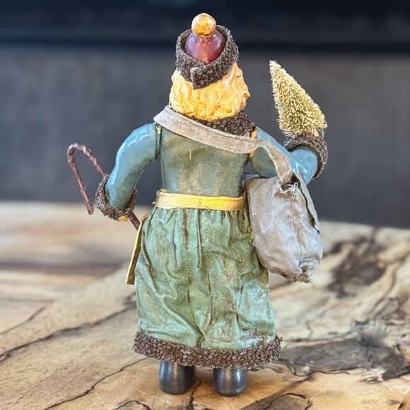 Vintage Kurt Adler Santa's World Fabriche' Old World Santa w Tree Figurine, 6.5" - Picture 4 of 9